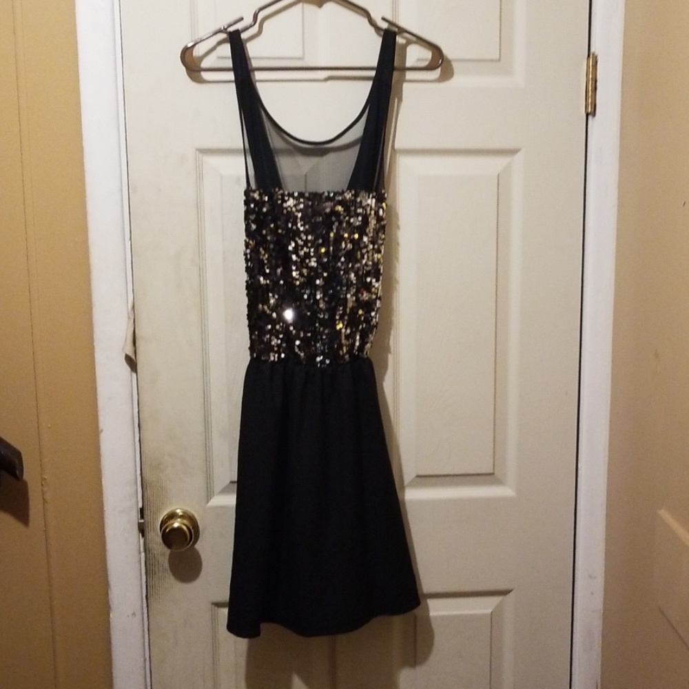 Open back Black Sequin Dress
